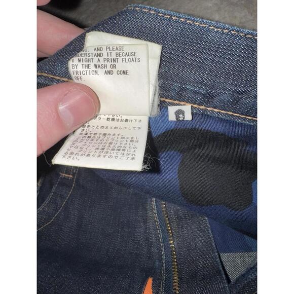 Bape A Bathing Ape Vintage Denim Jeans Mens Sz Large 33x33 - Picture 7 of 8